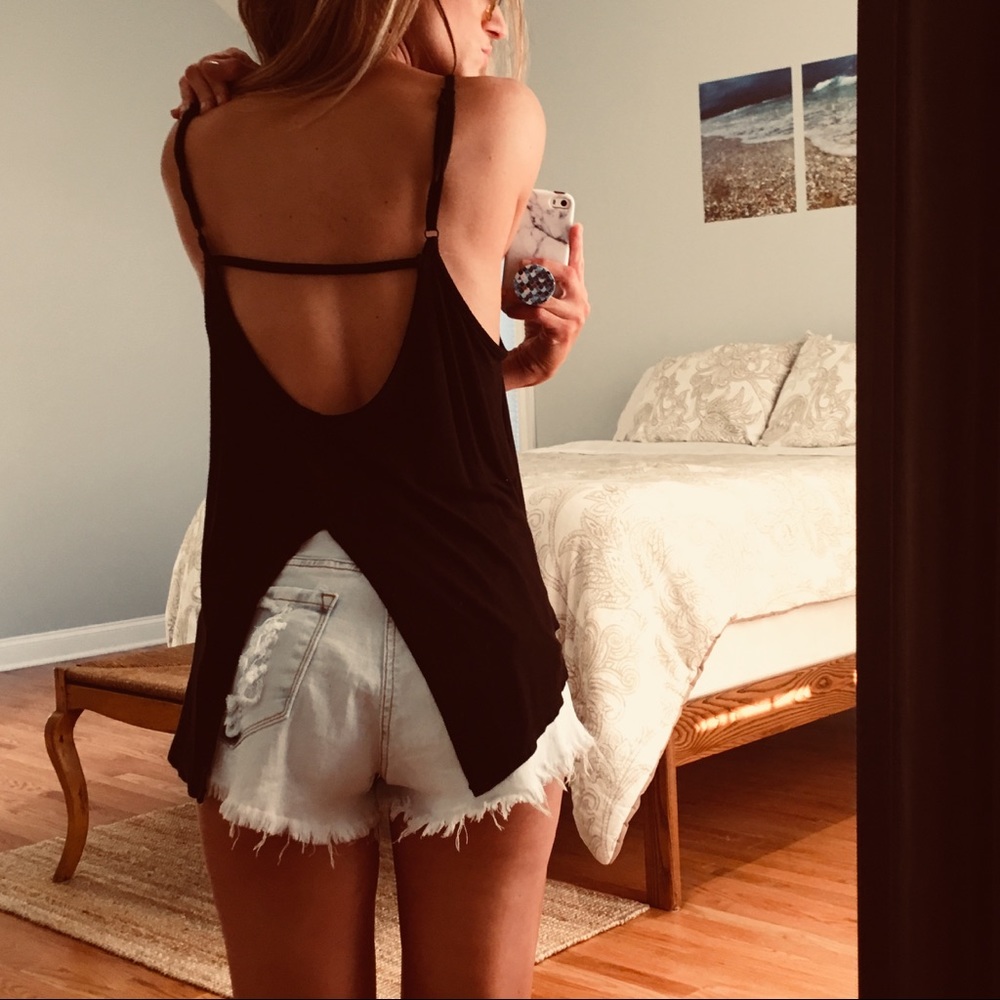 🆕 Flowy Split Back High-Low Spaghetti Strap Tank